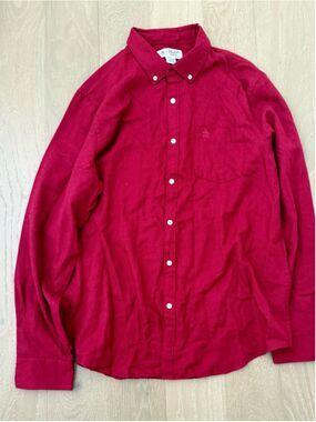 Original Penguin Men's XL Red Solid Button Down Button-Up Long Sleeve Shirt
